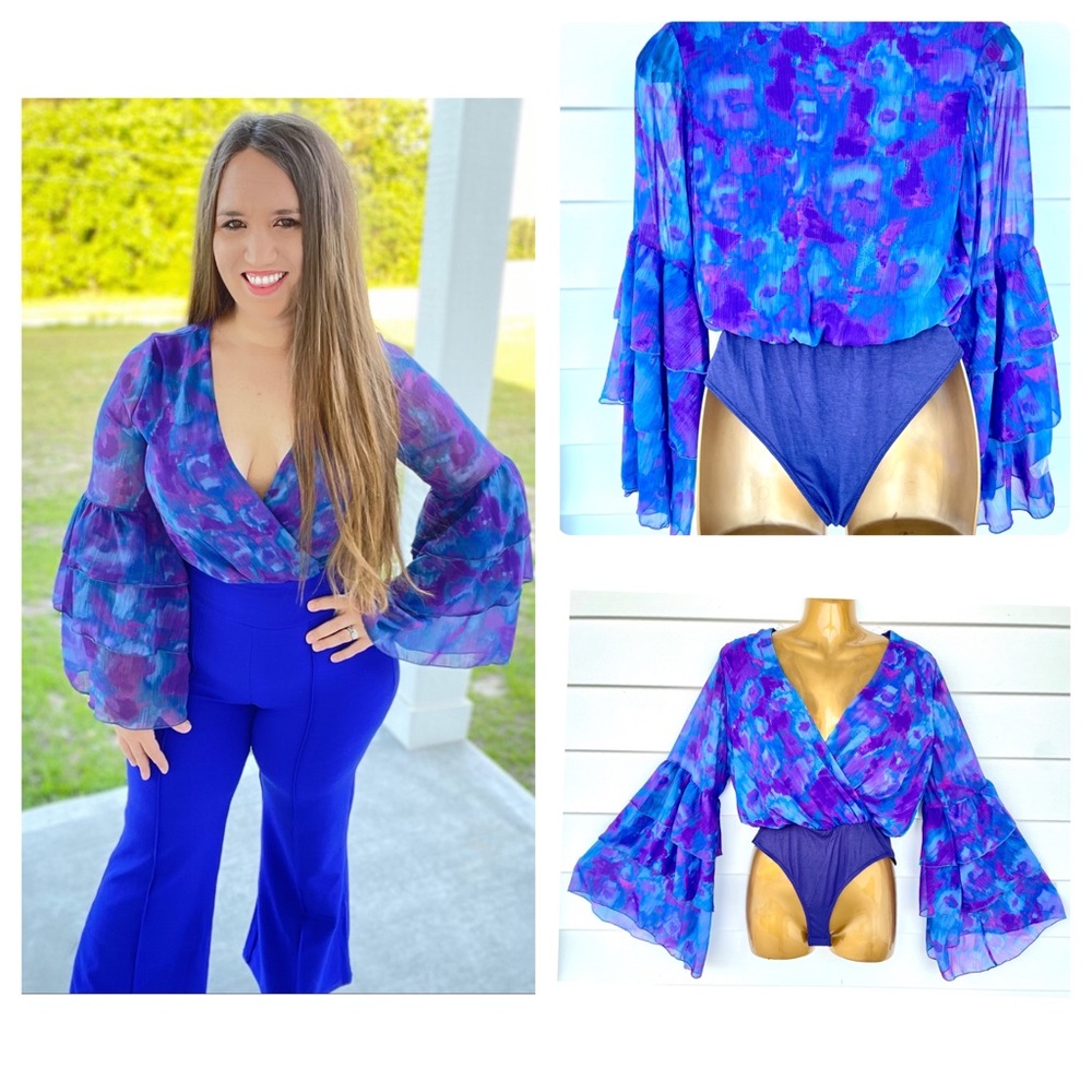 Watercolor Bell Sleeve Bodysuit